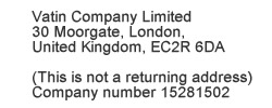 グローバル企業本社の住所, これは返送先住所ではありません  Global company